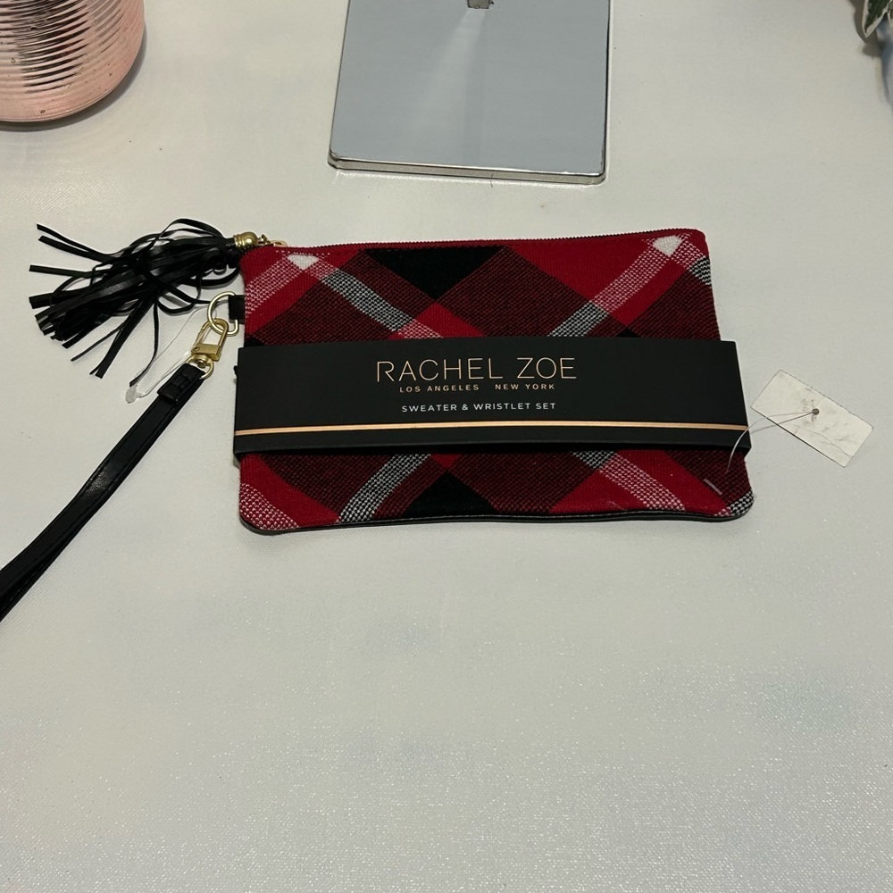 Rachel Zoe Red and Black Plaid Wristlet